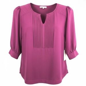 *New 41 Hawthorn Popover Blouse Top Womens Size Small Magenta